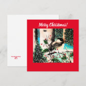 クリスマス《鳥》アメリカゴガラチャッタレッド招待状 招待状 (正面/裏面)