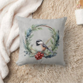 クリスマス《鳥》アメリカゴガラバードインリースアート クッション (ブランケット)