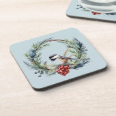 クリスマス《鳥》アメリカゴガラバードインリースアート コースター (左側)