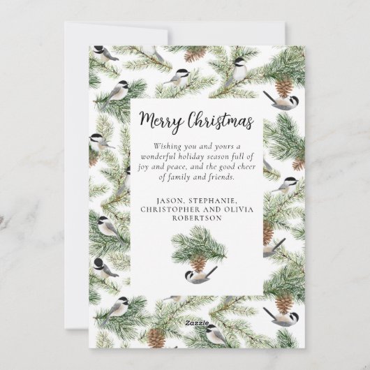 クリスマス《鳥》アメリカゴガラファミリー10フォトコラージュ シーズンカード (裏面)