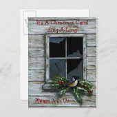 クリスマス：《鳥》アメリカゴガラ:招待状 インビテーションポストカード (正面/裏面)