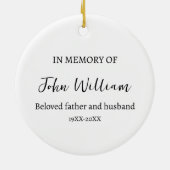 クリスマス(鳥)ショウジョウコウカンチョウが家族の死の記念に表示 セラミックオーナメント (裏面)