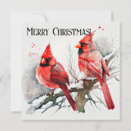 クリスマス(鳥)ショウジョウコウカンチョウとカスタマイズ可能な家族写真 シーズンカード