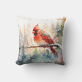 クリスマス(鳥)ショウジョウコウカンチョウの水色 クッション (正面)