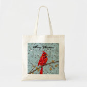 クリスマス(鳥)ショウジョウコウカンチョウの鳥のコラージュ トートバッグ (正面)