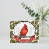 クリスマス(鳥)ショウジョウコウカンチョウはがカスタムき() ポストカード (スタンド正面)