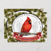 クリスマス(鳥)ショウジョウコウカンチョウはがカスタムき() ポストカード (正面/裏面)