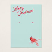 クリスマス（鳥）ショウジョウコウカンチョウイヤリングジュエリー表示 (正面)