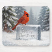 クリスマス（鳥）ショウジョウコウカンチョウオンアイスブロック マウスパッド (正面)