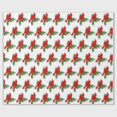 クリスマス（鳥）ショウジョウコウカンチョウオンパイン ラッピングペーパー (フラット)