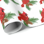 クリスマス（鳥）ショウジョウコウカンチョウオンパイン ラッピングペーパー (ロールコーナー)