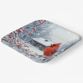 クリスマス(鳥)ショウジョウコウカンチョウオンベリーブランチ ペーパープレート (傾斜あり)