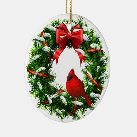 クリスマス(鳥)ショウジョウコウカンチョウオーナメント セラミックオーナメント (右)