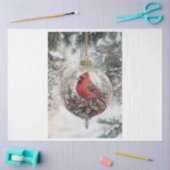 クリスマス（鳥）ショウジョウコウカンチョウオーナメント 薄葉紙 (クラフト)