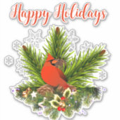 クリスマス（鳥）ショウジョウコウカンチョウカスタムカットビニールシール シール (正面)