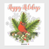 クリスマス（鳥）ショウジョウコウカンチョウカスタムカットビニールシール シール (シート)