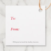 クリスマス（鳥）ショウジョウコウカンチョウギフトラベルメッセージカード フェイバータグ (裏面)