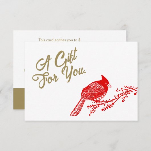 クリスマス（鳥）ショウジョウコウカンチョウギフト券 (正面/裏面)