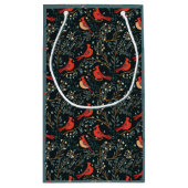 クリスマス(鳥)ショウジョウコウカンチョウダークティール(緑がかった色)抱き枕 スモールペーパーバッグ (裏面)