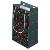 クリスマス(鳥)ショウジョウコウカンチョウダークティール(緑がかった色)抱き枕 スモールペーパーバッグ (裏面アングル)