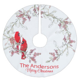 クリスマス（鳥）ショウジョウコウカンチョウツリースカート ブラッシュドポリエステルツリースカート