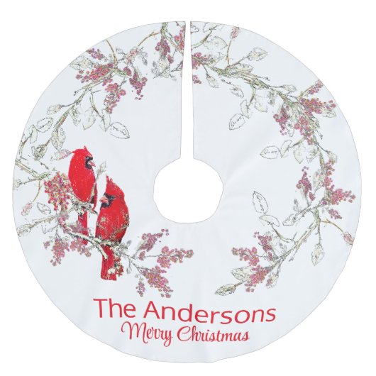 クリスマス(鳥)ショウジョウコウカンチョウツリースカート ブラッシュドポリエステルツリースカート (正面)