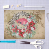 クリスマス（鳥）ショウジョウコウカンチョウティッシュペーパー 薄葉紙 (クラフト)