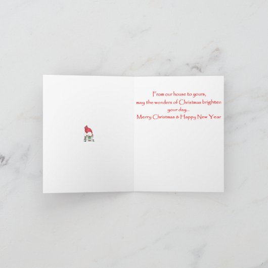 クリスマス（鳥）ショウジョウコウカンチョウハウスウィズバストホリデーカード シーズンカード (内部)