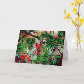 クリスマス（鳥）ショウジョウコウカンチョウバードフェイスカードJohn 3:16 カード (黄色い花)
