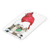 クリスマス（鳥）ショウジョウコウカンチョウバードフレキシブルマグネット マグネット (左側)