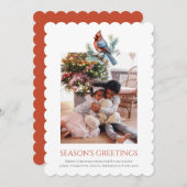 クリスマス（鳥）ショウジョウコウカンチョウバード写真テンプレート シーズンカード (正面/裏面)