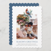 クリスマス(鳥)ショウジョウコウカンチョウバード写真テンプレート シーズンカード (正面/裏面)