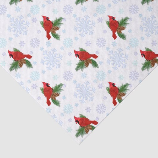 クリスマス（鳥）ショウジョウコウカンチョウパターンティッシュペーパー 薄葉紙 (詳細)