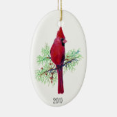 クリスマス(鳥)ショウジョウコウカンチョウフォトオーナメントへカスタマイズ セラミックオーナメント (右)