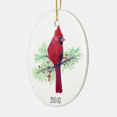 クリスマス(鳥)ショウジョウコウカンチョウフォトオーナメントへカスタマイズ セラミックオーナメント (左)