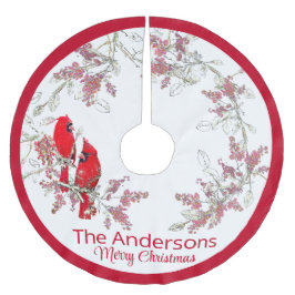 クリスマス（鳥）ショウジョウコウカンチョウブラシ付きポリエステルツリースカート ブラッシュドポリエステルツリースカート