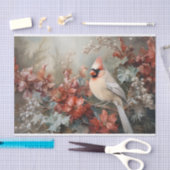 クリスマス（鳥）ショウジョウコウカンチョウホリーベリーin冬のデコページ 薄葉紙 (クラフト)