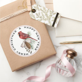 クリスマス（鳥）ショウジョウコウカンチョウメリークリスマスハッピーニューイヤー ラウンドシール