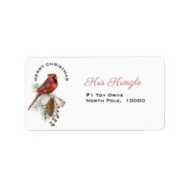 クリスマス（鳥）ショウジョウコウカンチョウメリークリスマス ラベル