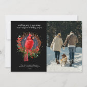 クリスマス（鳥）ショウジョウコウカンチョウユール（キリスト降誕祭）至ホリデーフォト シーズンカード (正面)