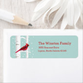 クリスマス（鳥）ショウジョウコウカンチョウ差出人住所ラベル ラベル (インサイチュ)