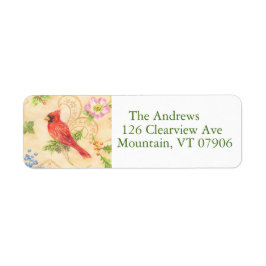 クリスマス（鳥）ショウジョウコウカンチョウ差出人住所ラベル ラベル