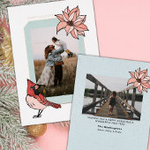 クリスマス（鳥）ショウジョウコウカンチョウ幾何学的フォトフレーム 箔シーズンカード