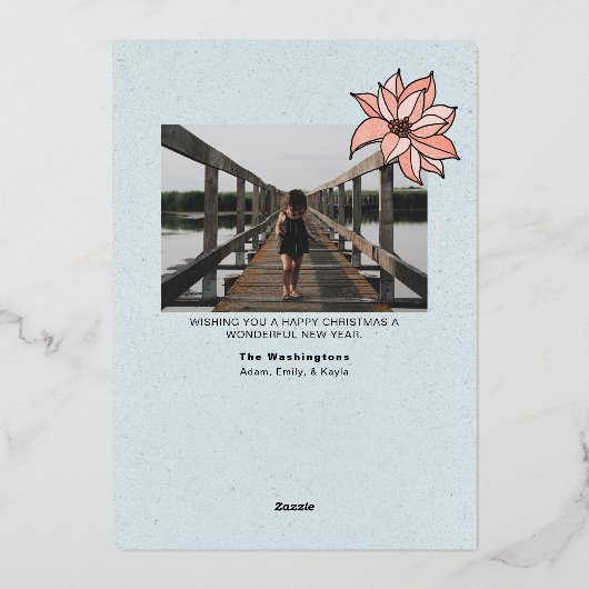 クリスマス（鳥）ショウジョウコウカンチョウ幾何学的フォトフレーム 箔シーズンカード (裏面)