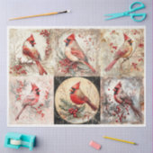 クリスマス（鳥）ショウジョウコウカンチョウ広場 薄葉紙 (クラフト)