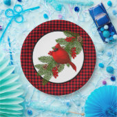 クリスマス(鳥)ショウジョウコウカンチョウ紙プレート ペーパープレート (パーティー)