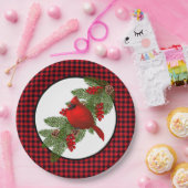 クリスマス(鳥)ショウジョウコウカンチョウ紙プレート ペーパープレート (パーティー)