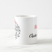 クリスマス（鳥）ショウジョウコウカンチョウ12 パーソナライズされた コーヒーマグカップ (中央)