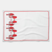 クリスマス(鳥)ショウジョウコウカンチョウ キッチンタオル (横)