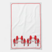 クリスマス(鳥)ショウジョウコウカンチョウ キッチンタオル (縦)